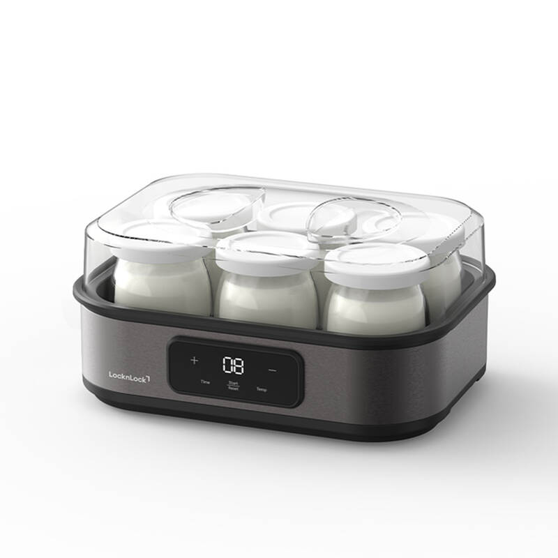 M&aacute;y l&agrave;m sữa chua LocknLock Digital yogurt maker 220-240V, 50/60Hz, 20W, 1.08L - M&agrave;u x&aacute;m - EJY213GRY, , large image number null